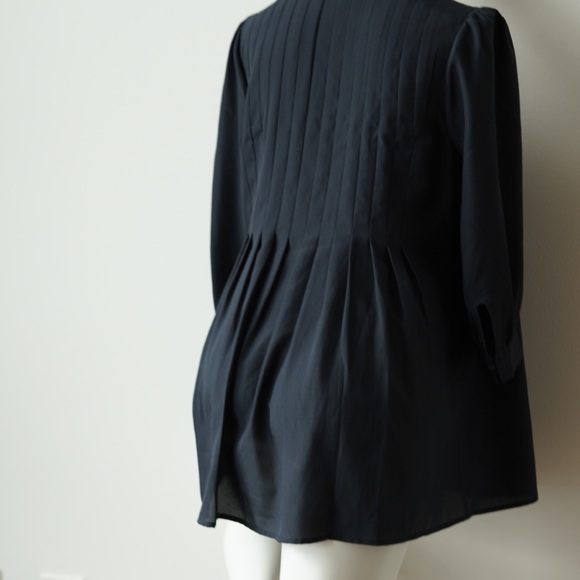 JOIE 3/4 Sleeve Peplum Blouse in Caviar - Size Medium - Picture 5 of 7